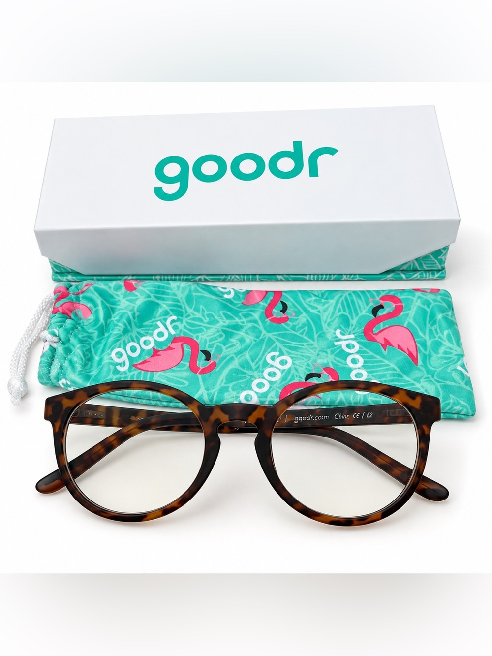 Goodr Circle G Insert Coin to Continue Blue Light Glasses Tortoise Round